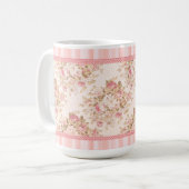 Roze Bloemen Shabby Rozen Mok (Voorkant links)