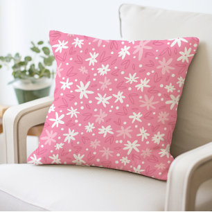 Roze Bloemen Sierkussen, Decoratief Kussen