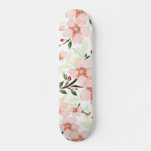 Roze bloemen skateboard