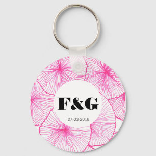 roze bloemen sleutelhanger