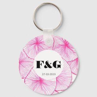  roze bloemen sleutelhanger