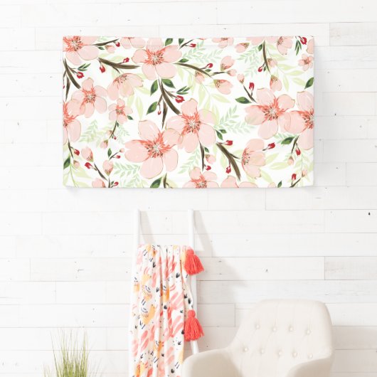 Roze bloemen spandoek (Insitu)