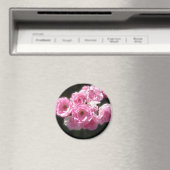 Roze Bloemen Standaard, 2¼ inch ronde magneet (Insitu (Vaatwasser))