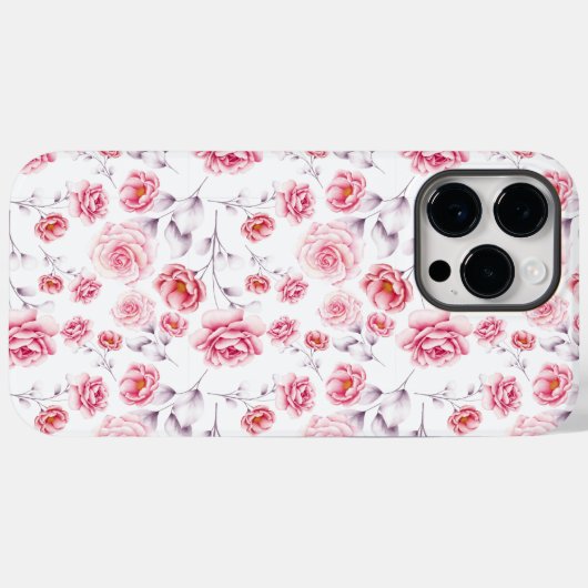 roze bloemen, stijlvol Case-Mate iPhone case (Achterkant (horizontaal))