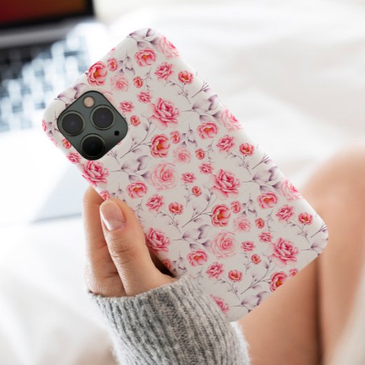 roze bloemen, stijlvol Case-Mate iPhone case