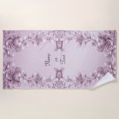 Roze Bloemen Strandlaken (Voorkant)