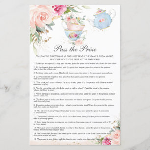 Roze Bloemen Tea Party Verjaardag Pass de prijs sp