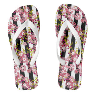 Roze bloemen teenslippers