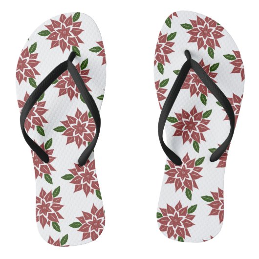 roze bloemen teenslippers (Voetbed)