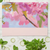 Roze bloemen theedoek (Gevouwen)