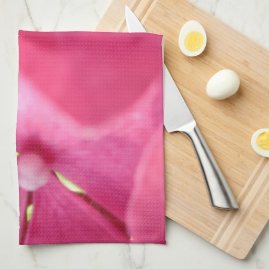 roze bloemen theedoek (Quarter Fold)