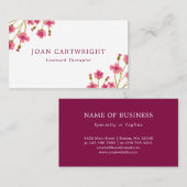 Roze bloemen - Therapist Visitekaartje (Voorkant / Achterkant)