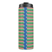 Roze bloemen - Thermische trommel Thermosbeker (Voorkant)