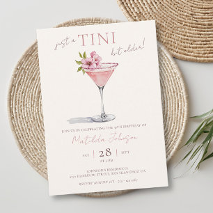 Roze Bloemen Tini Beetje Ouder 30ste Verjaardag Kaart