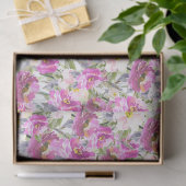 roze bloemen tissuepapier (Geschenk)