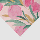 Roze bloemen tissuepapier (Detail)