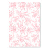 Roze Bloemen Toile Bow Baby shower Tafelnummers (Achterkant)
