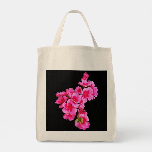 Roze bloemen tote bag (Achterkant)