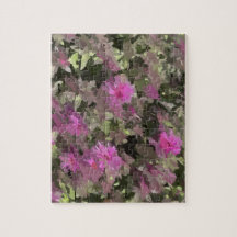 Roze Bloemen Tussen Groene Puzzel
