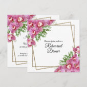 Roze Bloemen - Uitnodiging Oefendiner (Voorkant / Achterkant)