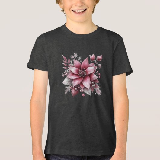 Roze Bloemen Vakantie T-shirt (Voorkant)