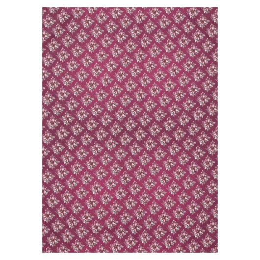 Roze Bloemen Vakantie Tafelkleed (Voorkant)