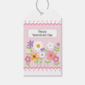 Roze Bloemen Valentijn's Day Cadeaulabel (Voorkant)