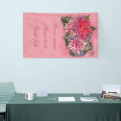 Roze bloemen van Dahlia Spandoek (Beurs)
