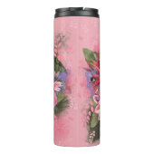 Roze  bloemen van Dahlia Thermosbeker (Achterkant)