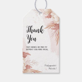 Roze Bloemen Verjaardagscadeau Label Cadeaulabel