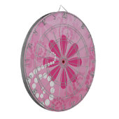 roze bloemen verkuilen traagheidspatroon dartbord (Voorkant Links)