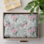 Roze Bloemen Vintage Kerstmis Tissuepapier (Geschenk)