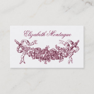 Roze Bloemen Vintage Zaken Swag of Visitekaartje Contactkaartje