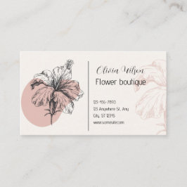 Roze bloemen visitekaartje