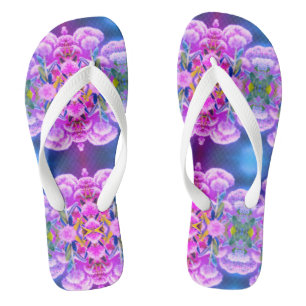 Roze bloemen voor mama teenslippers