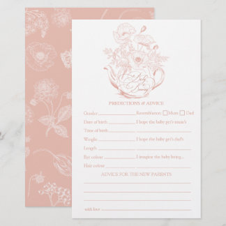  Roze Bloemen Voorspellingen Baby shower Spel
