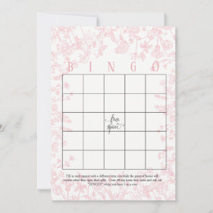 Roze bloemen Vrijgezellenfeest Bingo Kaarten