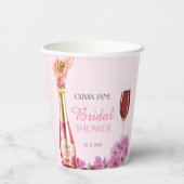 Roze Bloemen Vrijgezellenfeest bloemblaadjes en Pr Papieren Bekers (Achterkant)
