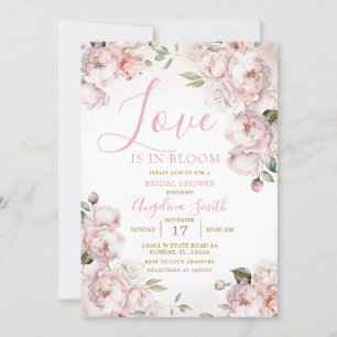 Roze Bloemen Vrijgezellenfeest Bridal Brunch Invit Kaart