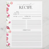 Roze Bloemen Vrijgezellenfeest Recept Multomap Pag (Achterkant)