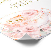 Roze Bloemen Vrijgezellenfeest Tea Party Fotocabin Poster (Hoek)
