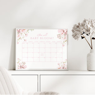 Roze Bloemen Wanneer zal Baby Callendar Bloeien Poster