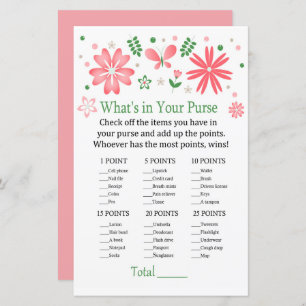 Roze bloemen Wat zit er in je handtas?