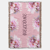 Roze bloemen Welkom Thow Blanket Deken (Voorkant Verticaal)