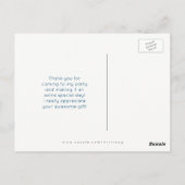 Roze bloemen Whimsical Retro Pattern Dank u Briefkaart (Achterkant)