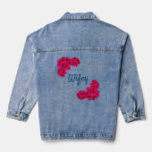 Roze Bloemen Wifey Denim Jacket (Achterkant)