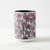 Roze bloemen, wilde bloemen op wit mok (Midden)