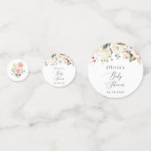 Roze bloemen, witte bloemen, Boho, Baby shower Confetti (Voorkanten)