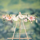 Roze bloemen, Witte bloemen, Boho, Bridal Welkom Acryl Bord (Neutraal)