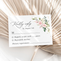 Roze bloemen, witte bloemen, boho, bruiloft RSVP